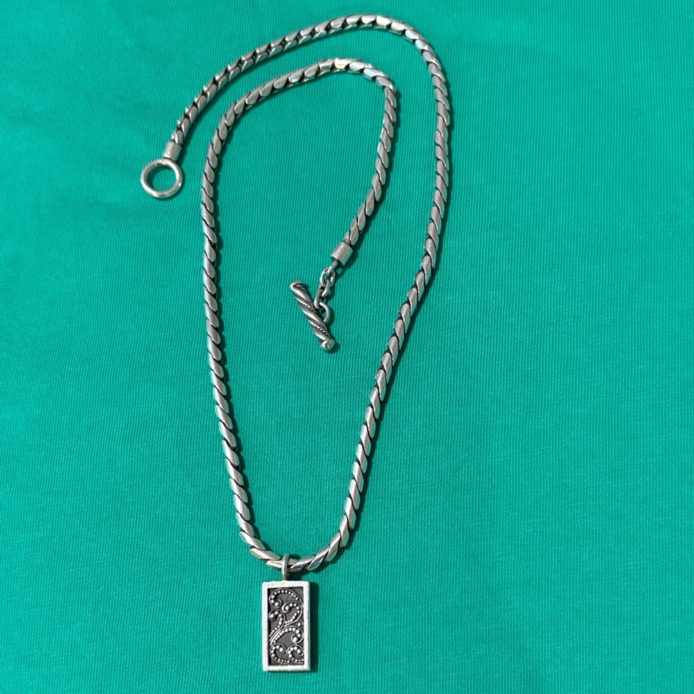Lois Hill Sterling Silver Chain Necklace with Pendant.